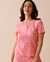 LA VIE EN ROSE T-shirt henley côtelé bordures frisons Jardin de fleurs roses 40100586 - View1