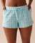 LA VIE EN ROSE Striped Cotton Pajama Shorts Icy Blue Stripes 40200568 - View1