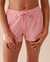 LA VIE EN ROSE Pink Floral Cotton Pajama Shorts Pink Flowers and Stripes 40200571 - View1