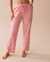LA VIE EN ROSE Pantalon de pyjama en coton à fleurs roses Fleurs et rayures roses 40200573 - View1