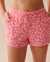 LA VIE EN ROSE Lettuce Edge Ribbed Pajama Shorts Pink Flower Garden 40200577 - View1