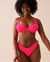 LA VIE EN ROSE AQUA PINK PUNCH Textured Plunge Bikini Top Pink Punch 70100591 - View1
