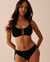 LA VIE EN ROSE AQUA TEXTURED Cut-out Bralette Bikini Top Black 70100606 - View1