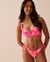 LA VIE EN ROSE AQUA TROPICAL PINK Textured Balconette Bikini Top Pink Punch Tropical 70100611 - View1