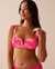 LA VIE EN ROSE AQUA TROPICAL PINK Textured V-Wire Bralette Bikini Top Pink Punch Tropical 70100612 - View1