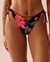 LA VIE EN ROSE AQUA Bas de bikini brésilien noué aux hanches TROPICAL Fleurs tropicales rouges 70300567 - View1