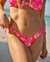 LA VIE EN ROSE AQUA TROPICAL PINK Textured Side Tie V-cut Brazilian Bikini Bottom Pink Punch Tropical 70300570 - View1