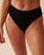 LA VIE EN ROSE AQUA TEXTURED High Leg Brazilian Bikini Bottom Black 70300571 - View1