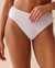 LA VIE EN ROSE AQUA TEXTURED High Leg Brazilian Bikini Bottom White 70300571 - View1
