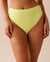 LA VIE EN ROSE AQUA LIME Textured High Waist Bikini Bottom Lime 70300573 - View1