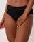 LA VIE EN ROSE Culotte bikini taille haute ultra douce bordure de dentelle Noir 20100247 - View1