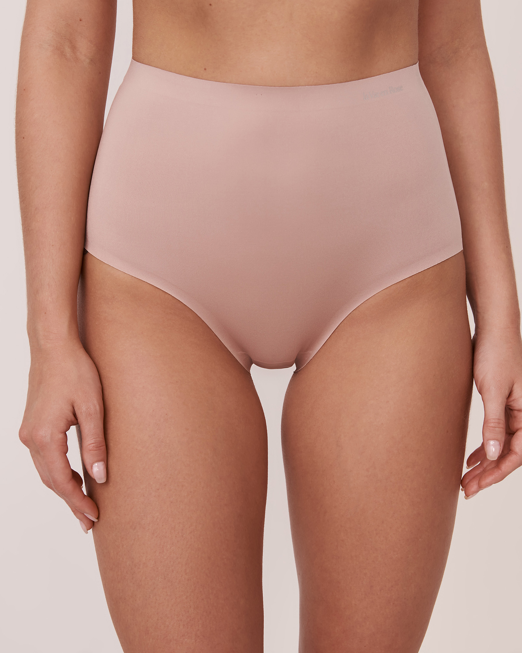 LA VIE EN ROSE Culotte bikini taille haute microfibre contours fusionnés Ombre grise 20300125 - Voir1
